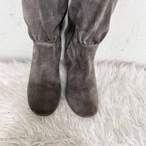 MICHAEL MICHAEL KORS Tall Slouchy Shaft Boots Stale Grey Suede Leather Size 7 M - Picture 3 of 15